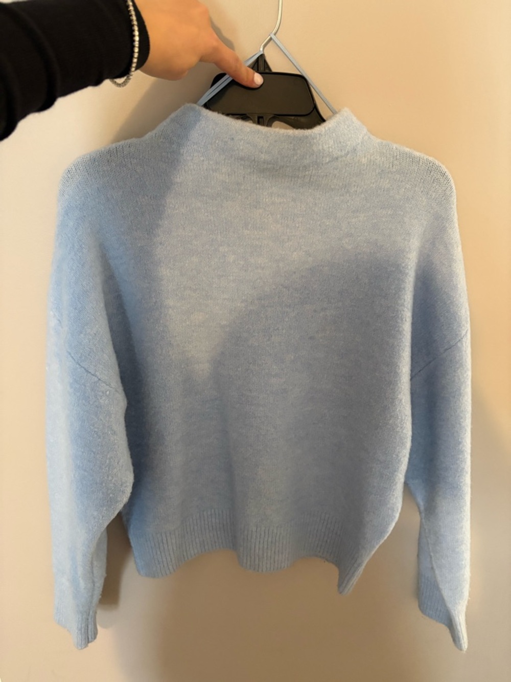 ZARA Light Blue Women's Funnelneck sweater - Worn once- very cozy